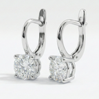Round Solitaire Hoop Earrings