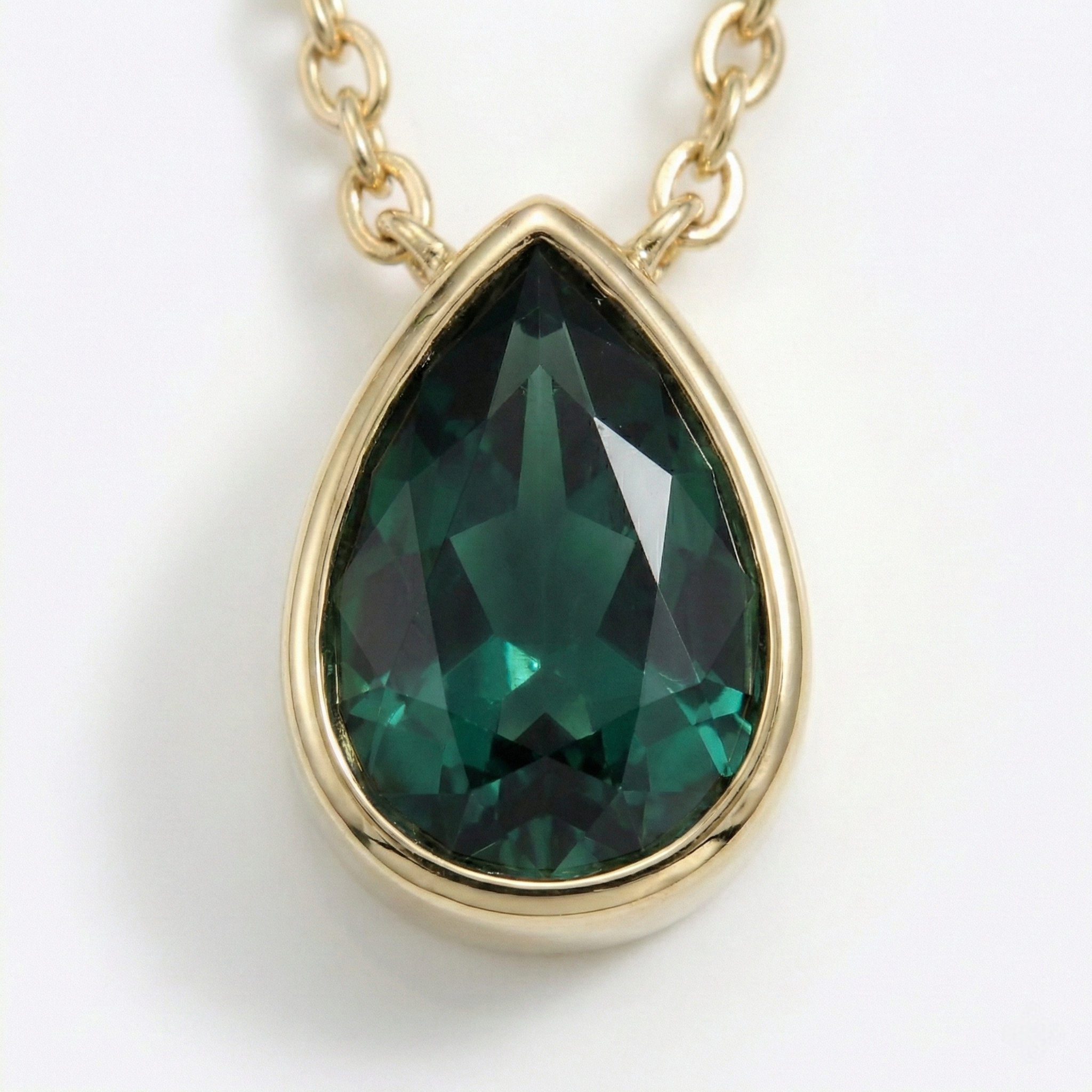 Pear Emerald Bezel Pendant
