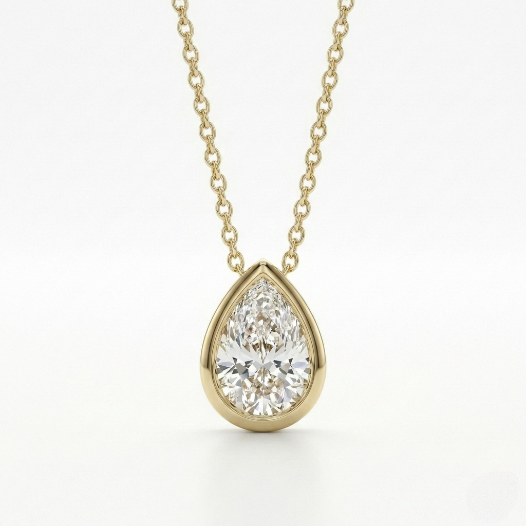 Pear bezel pendant