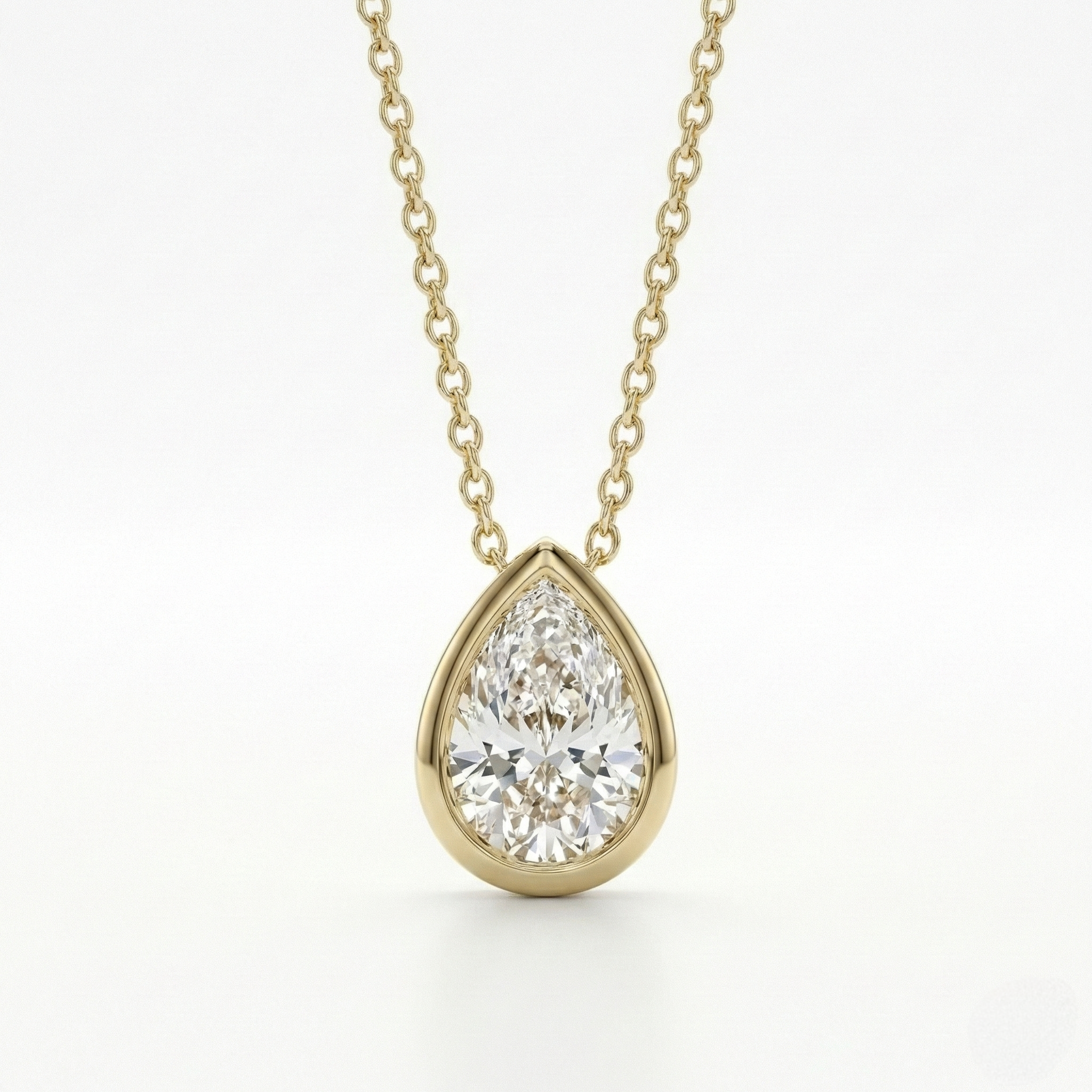 Pear bezel pendant