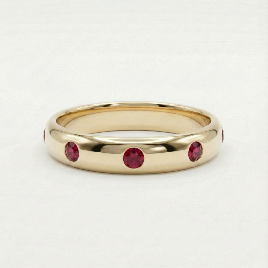 Bezel Ruby Eternity Ring