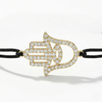 Big Hamsa Diamonds String Bracelet