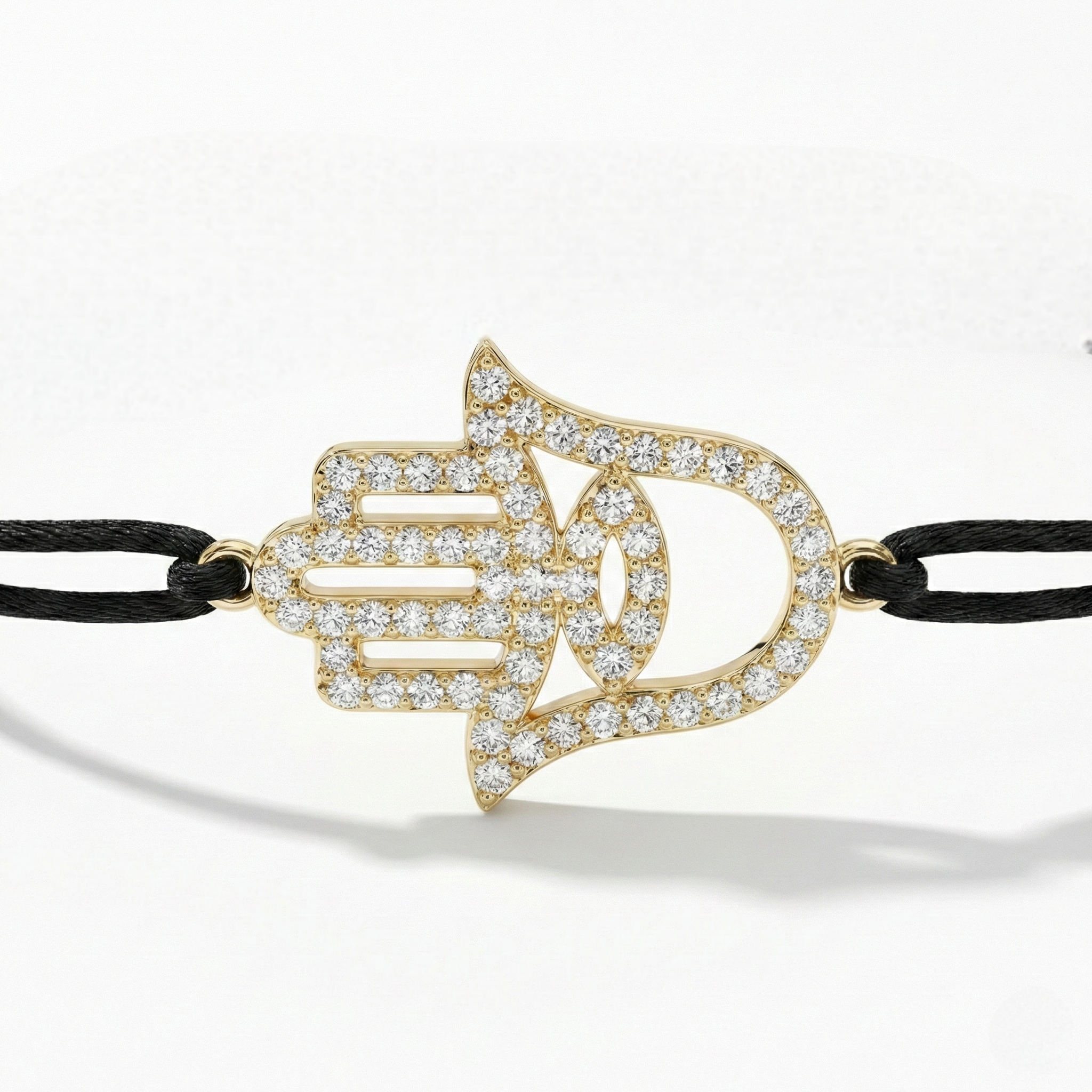 Big Hamsa Diamonds String Bracelet