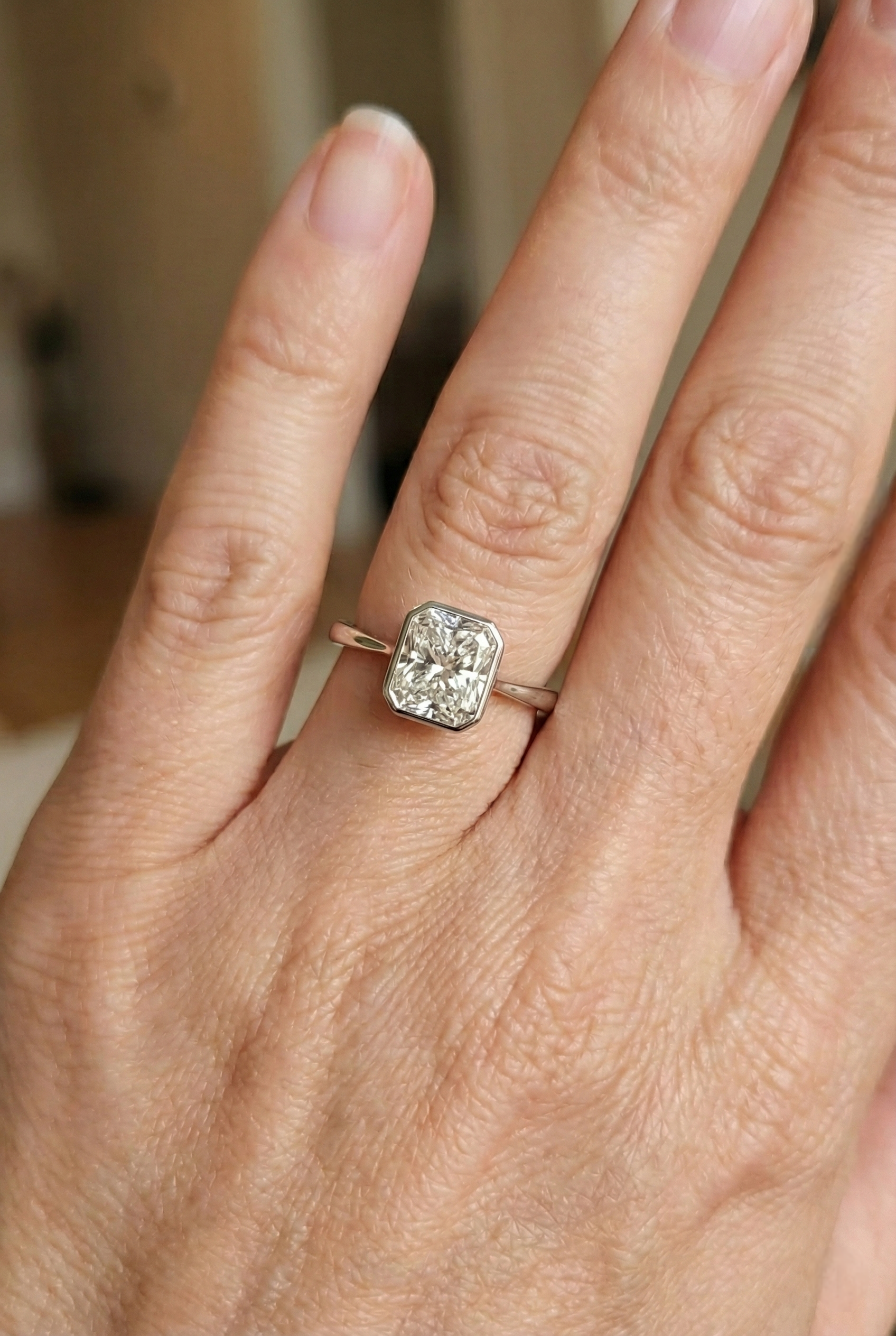 Radiant Bezel Diamond Ring