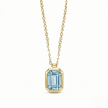 Emerald-Cut Aquamarine Bezel Pendant