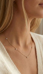 Diamond Cluster Station Necklace
