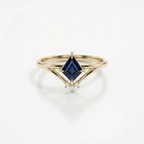 Hexagon Sapphire & Diamonds Ring