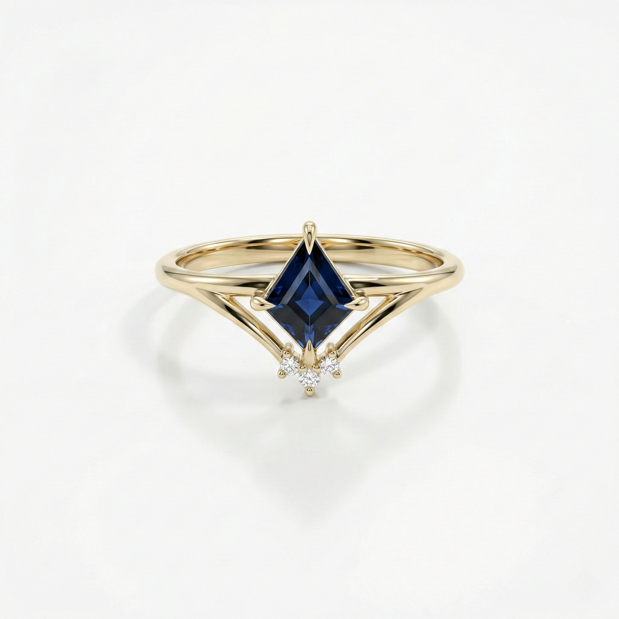 Hexagon Sapphire & Diamonds Ring