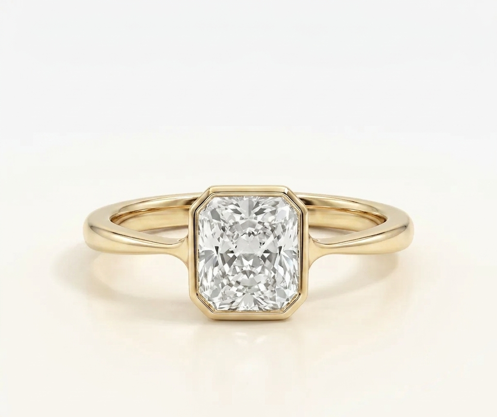 Radiant Bezel Diamond Ring