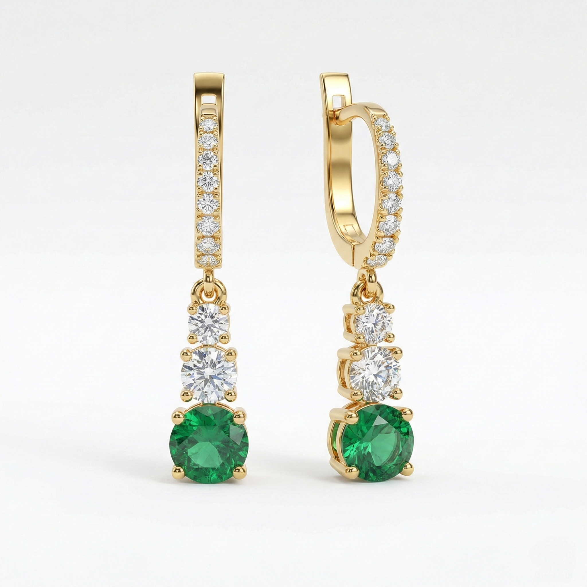 Emeralds & Diamonds Earrings