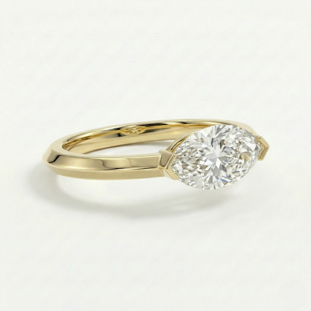 Art Deco Marquise Bezel Set Ring