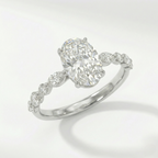 Oval-Cut Ring with Marquise & Round Diamonds