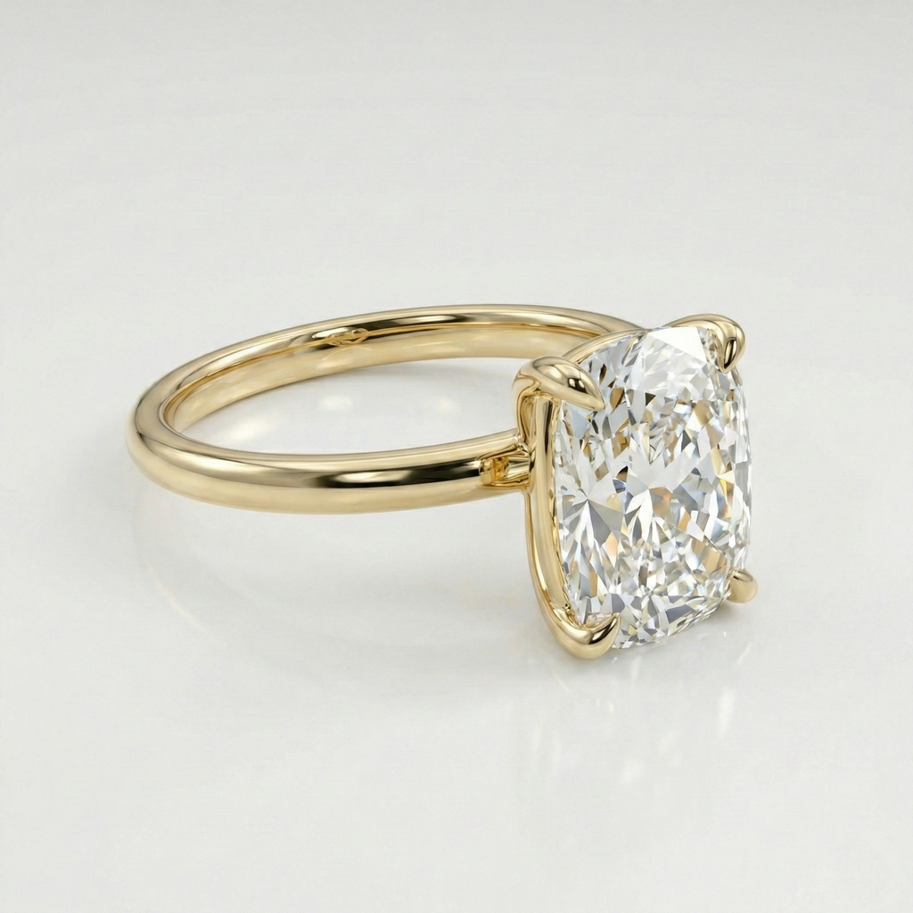 Cushion Solitaire Ring
