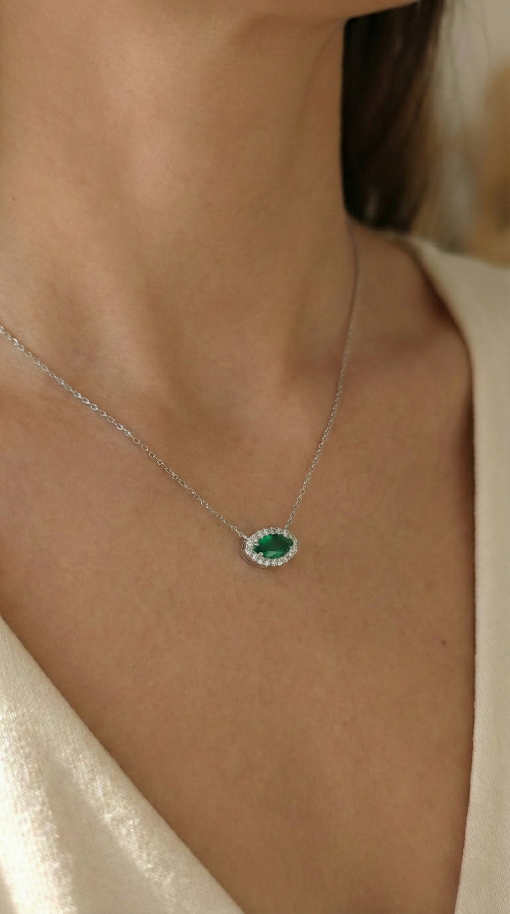Marquise Emerald Eye Pendant