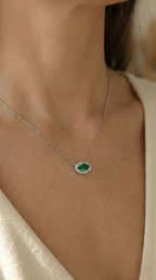 Marquise Emerald Eye Pendant