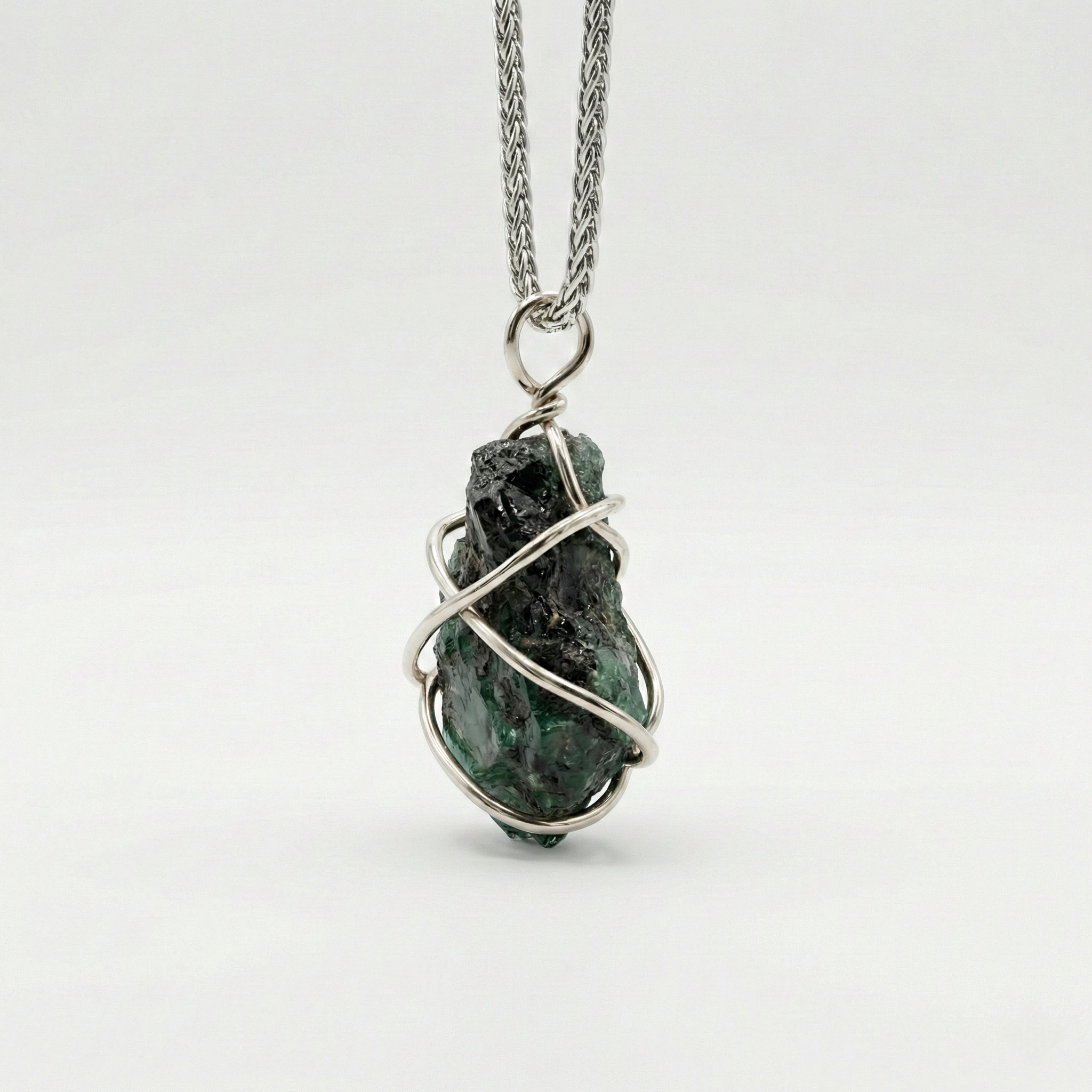 Handcrafted Raw Emerald Pendant