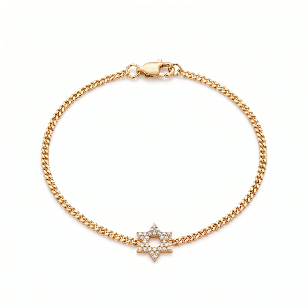 Diamond Star of David Bracelet