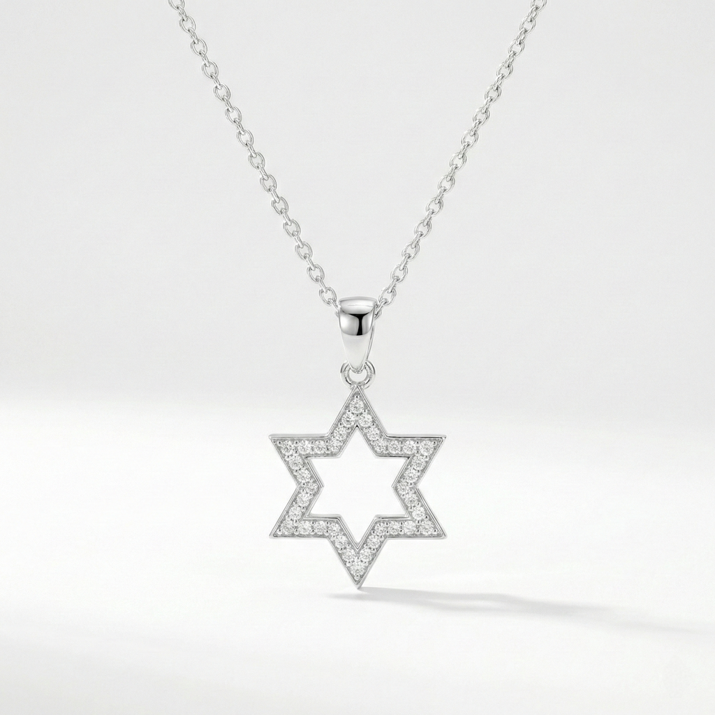 Star Of David Diamonds Necklace