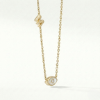 Evil Eye Diamond Necklace with Letter