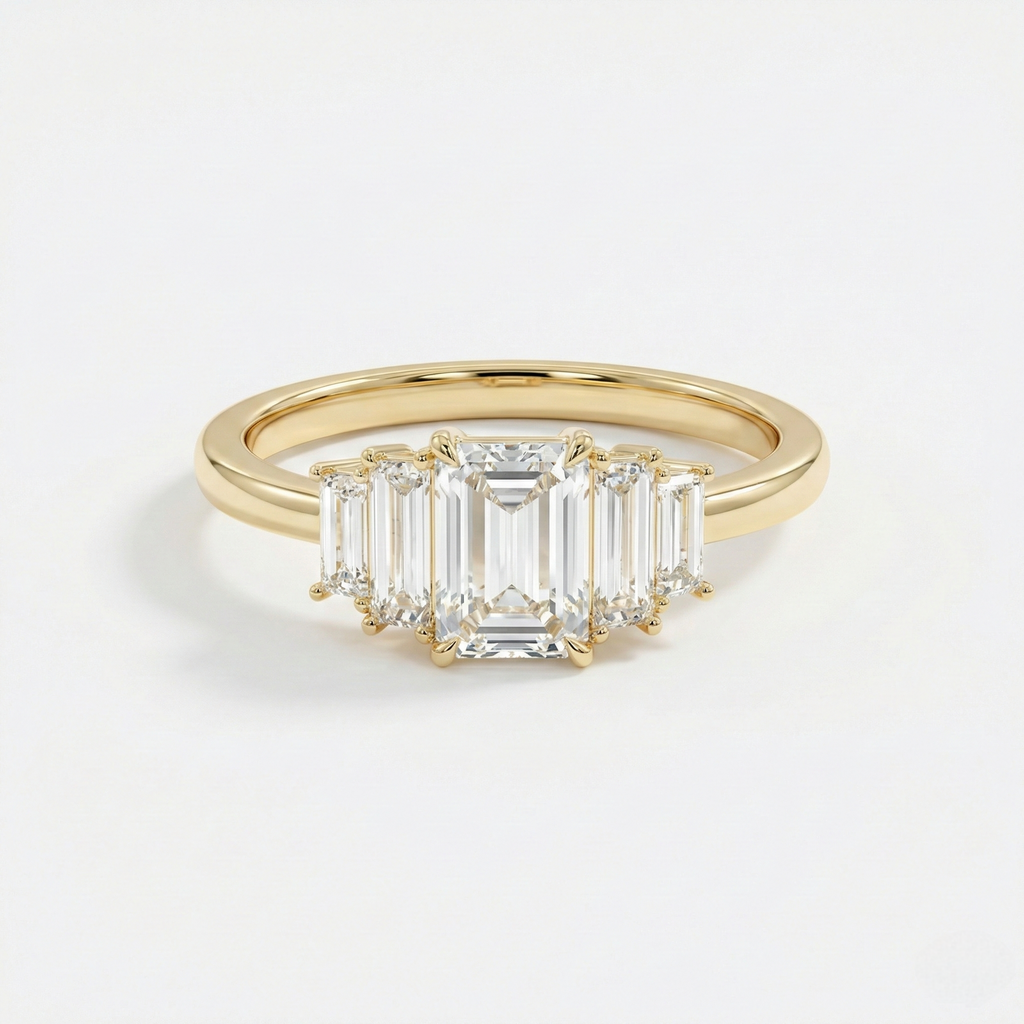 Emerald & Baguette Diamond Ring