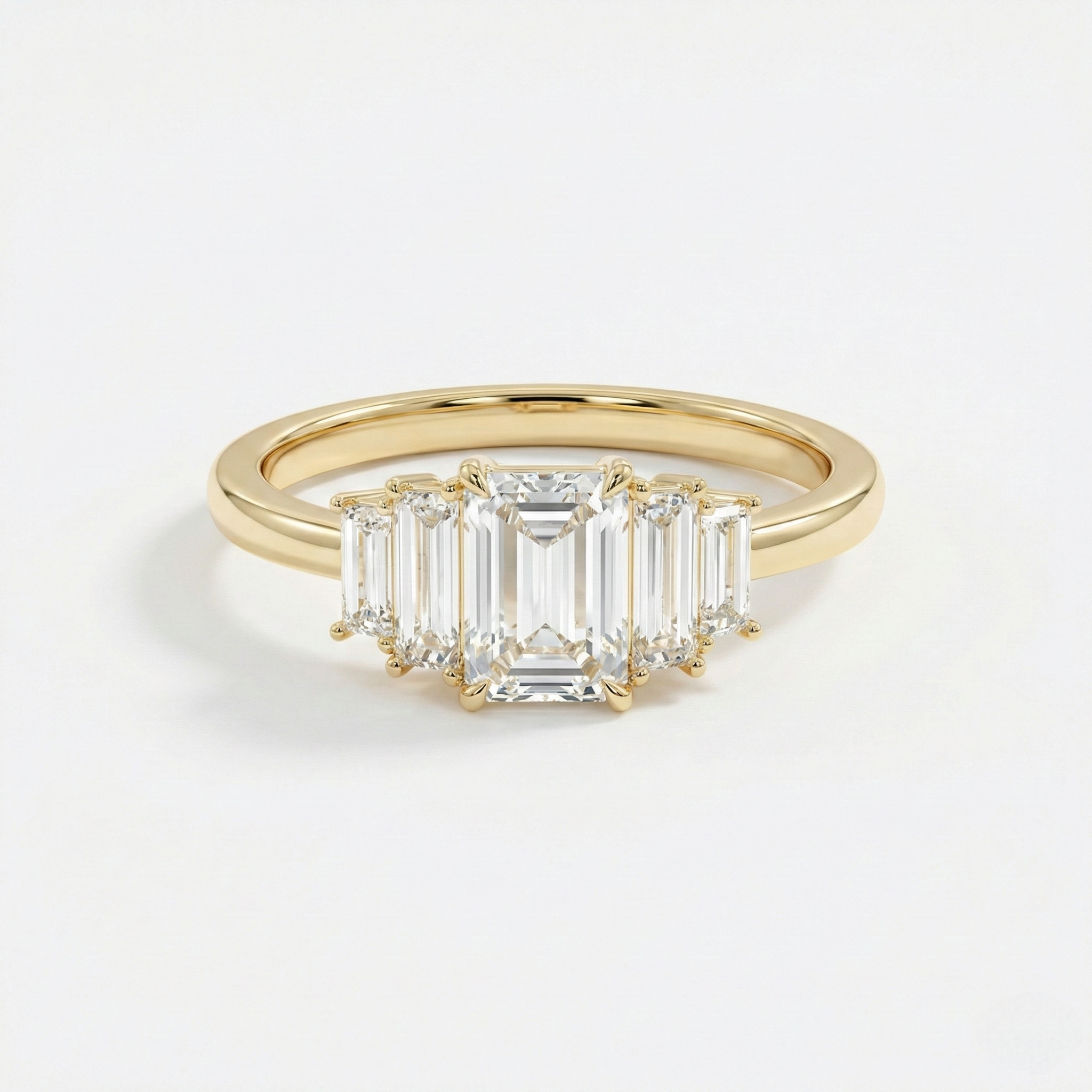 Emerald & Baguette Diamond Ring