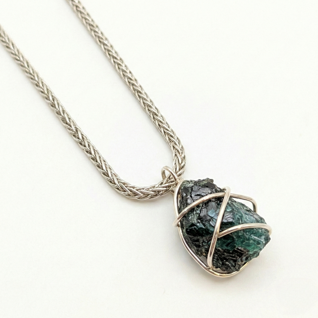 Handcrafted Raw Emerald Pendant