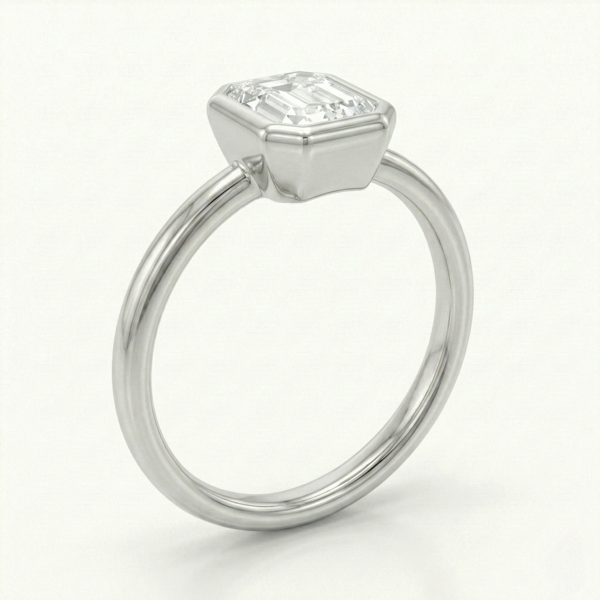 Emerald Cut Bezel Ring