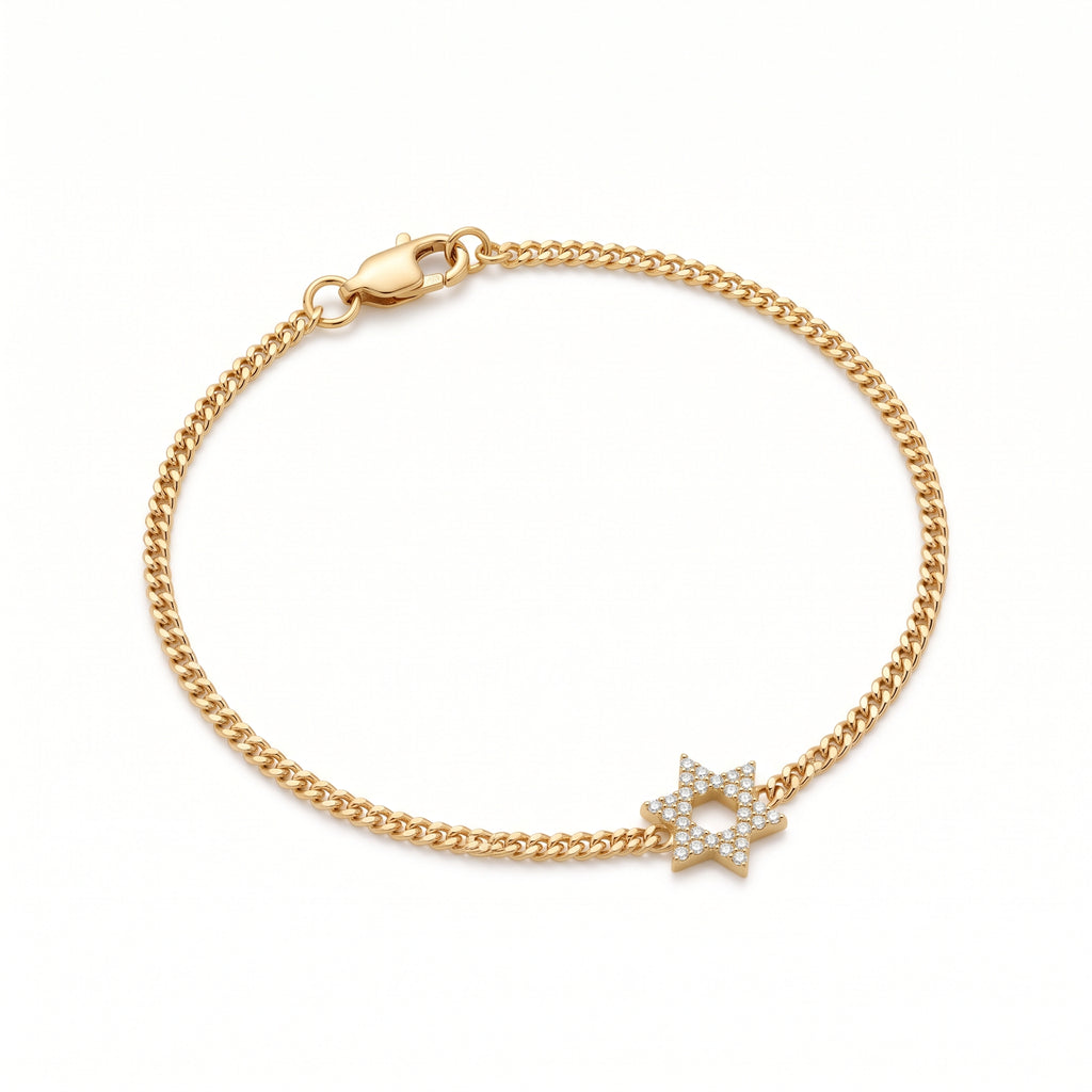 Diamond Star of David Bracelet