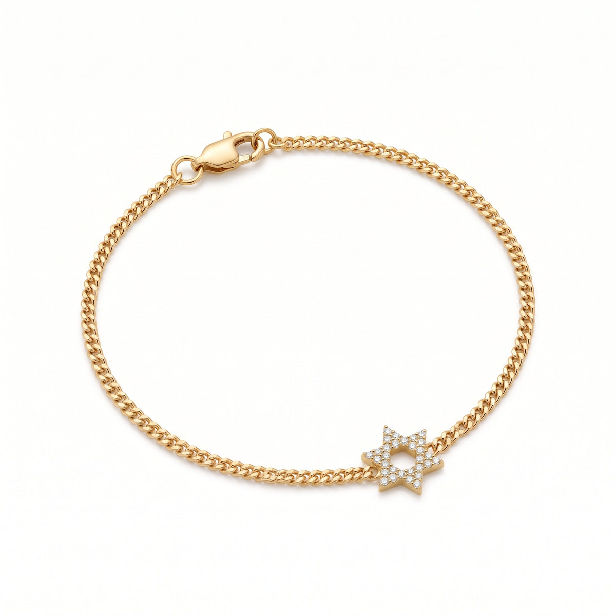 Diamond Star of David Bracelet