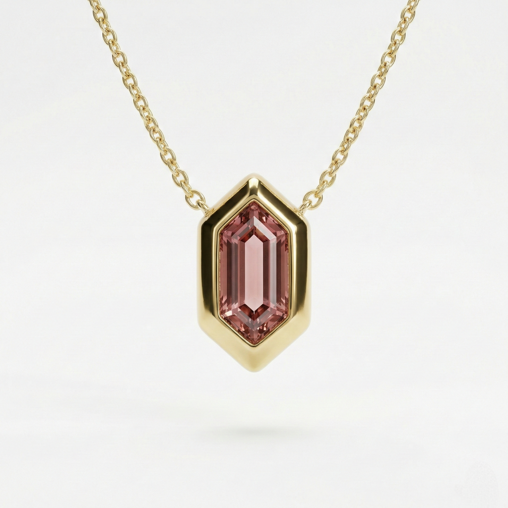 Hexagon-Cut Tourmaline Bezel Pendant