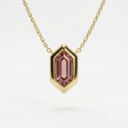 Hexagon-Cut Tourmaline Bezel Pendant