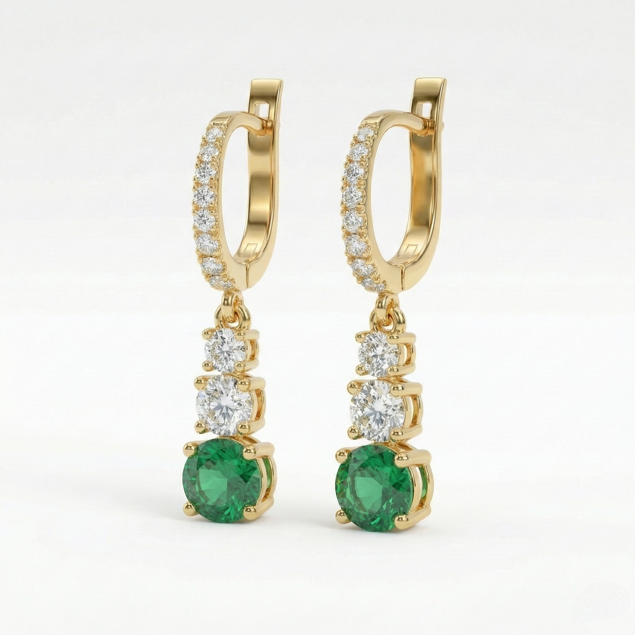 Emeralds & Diamonds Earrings
