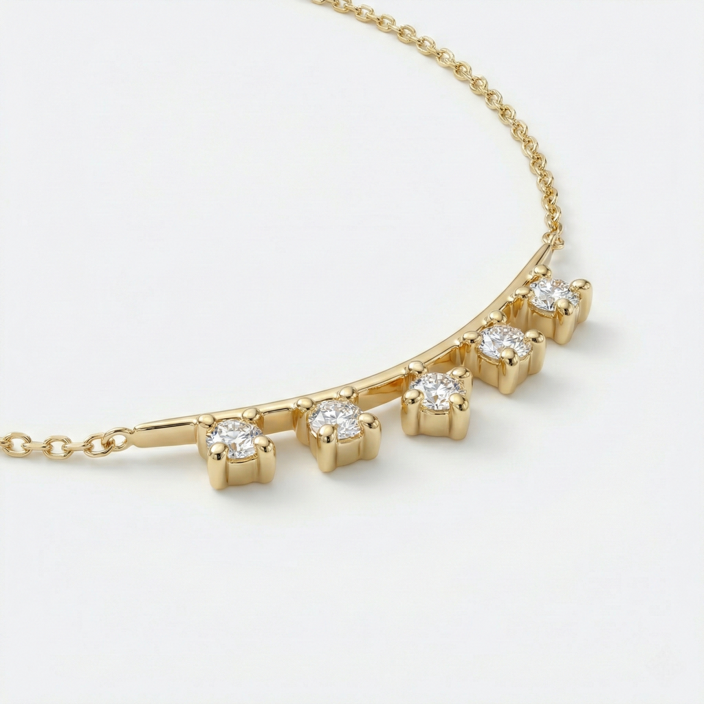 Delicate 5 Diamonds Necklace