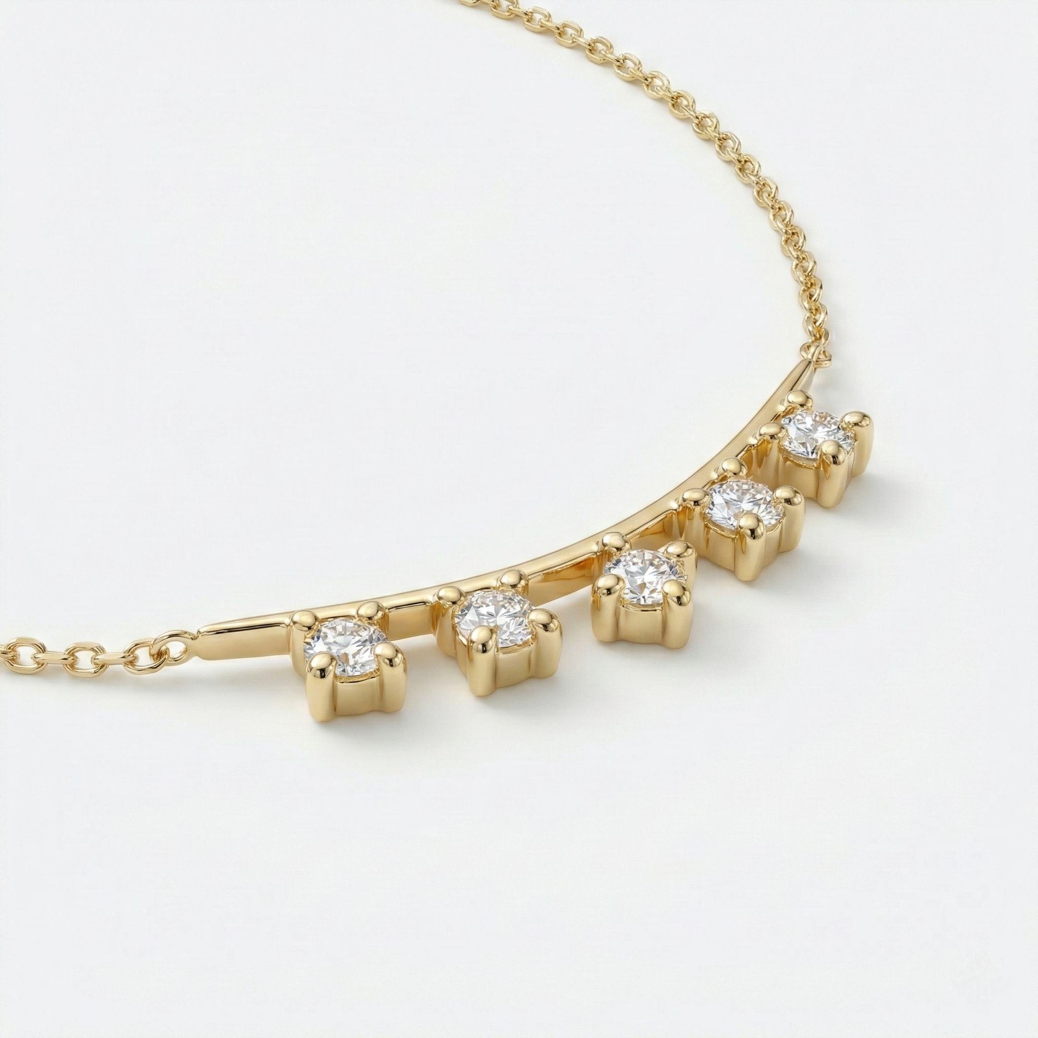 Delicate 5 Diamonds Necklace