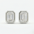 Emerald Cut Bezel Earrings