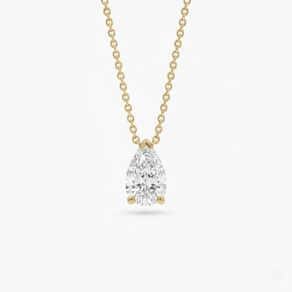 Pear Solitaire Pendant