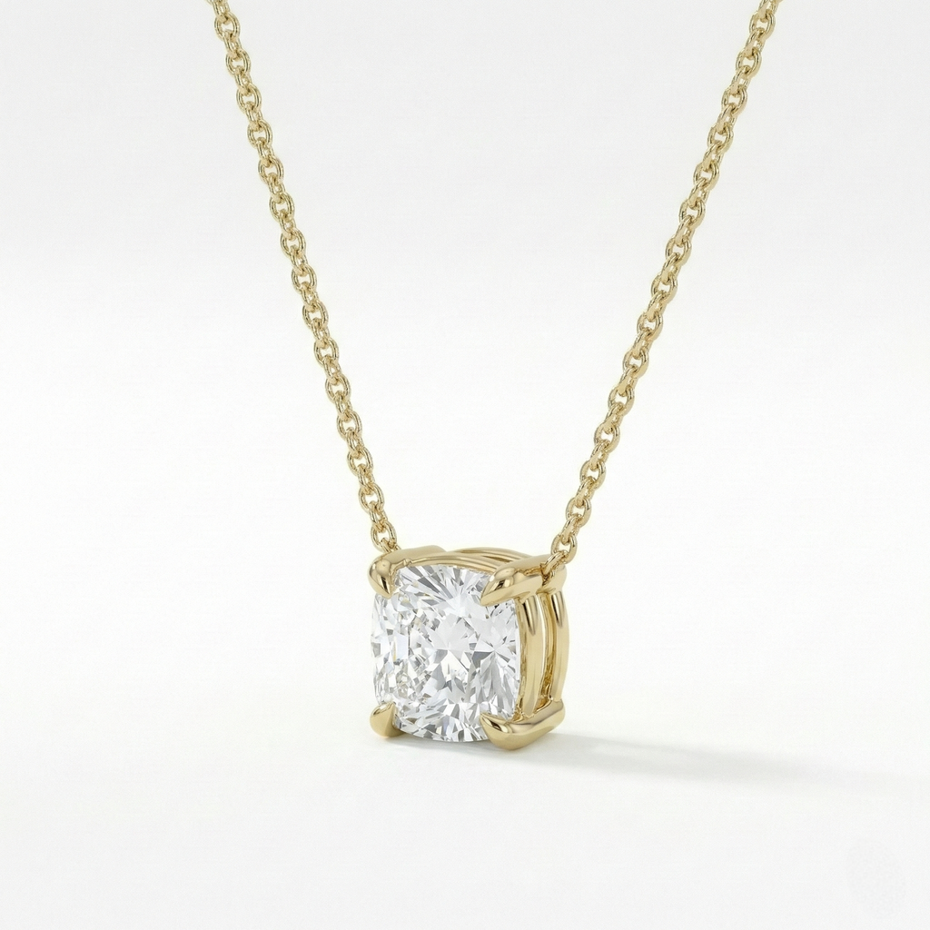 Cushion Solitaire Pendant