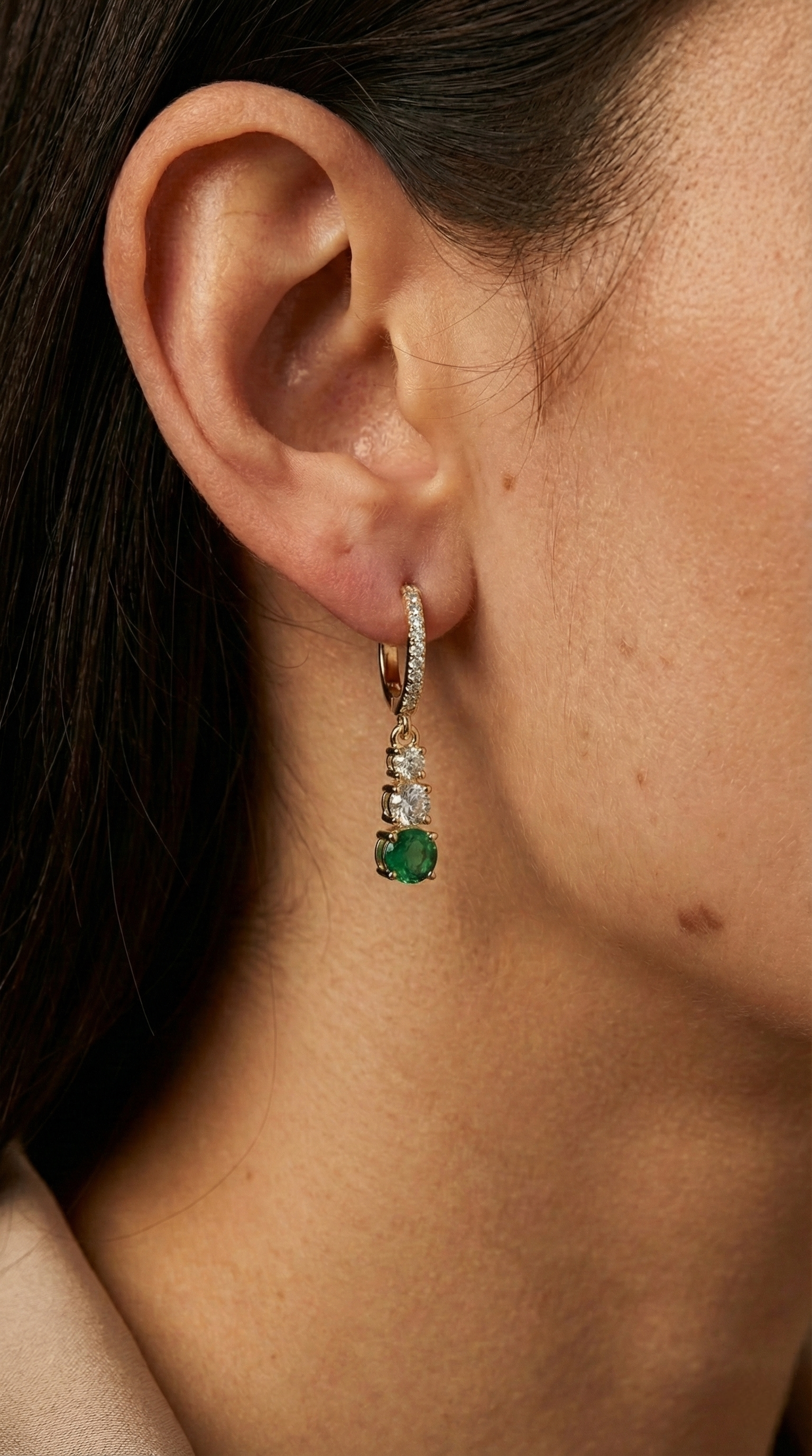 Emeralds & Diamonds Earrings