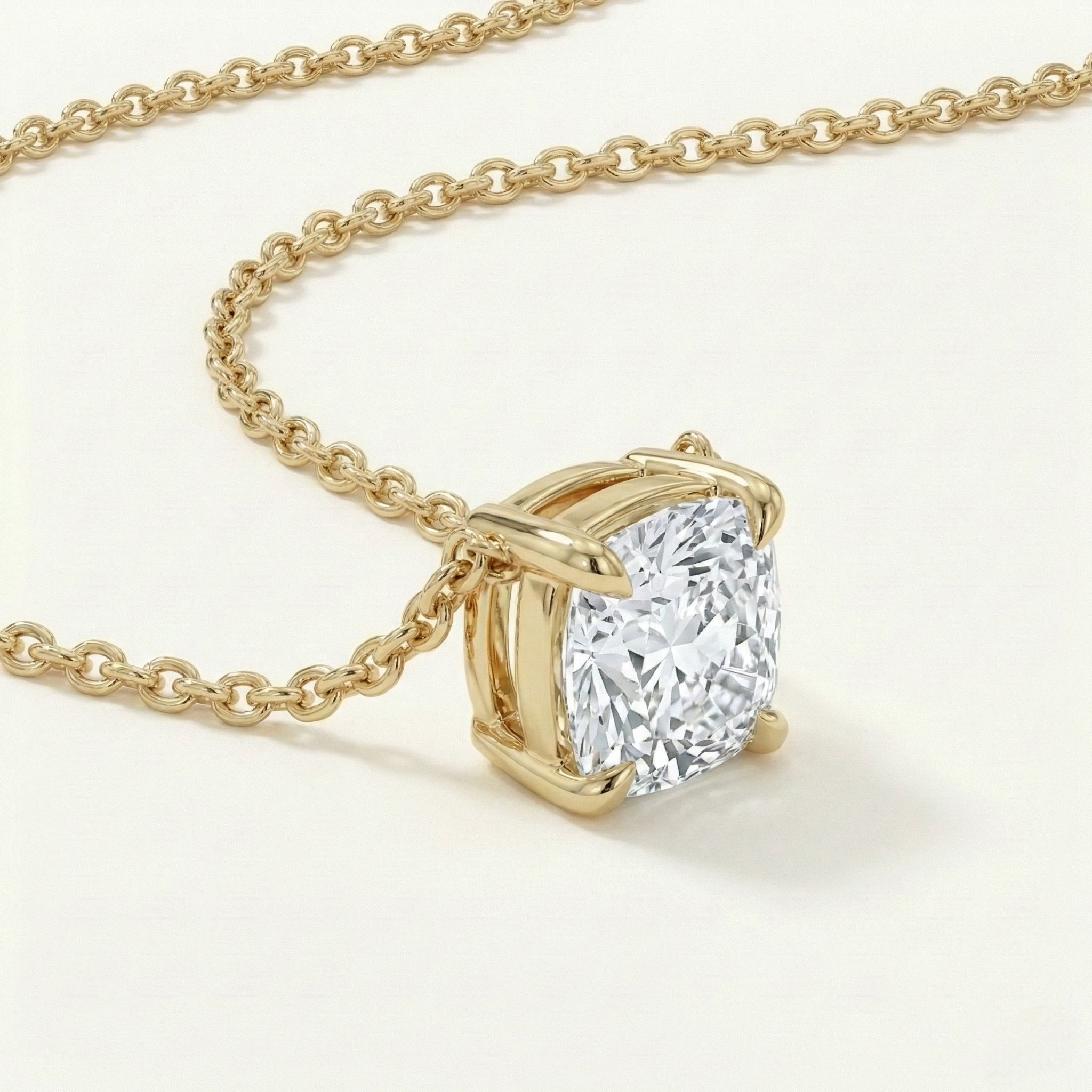 Cushion Solitaire Pendant