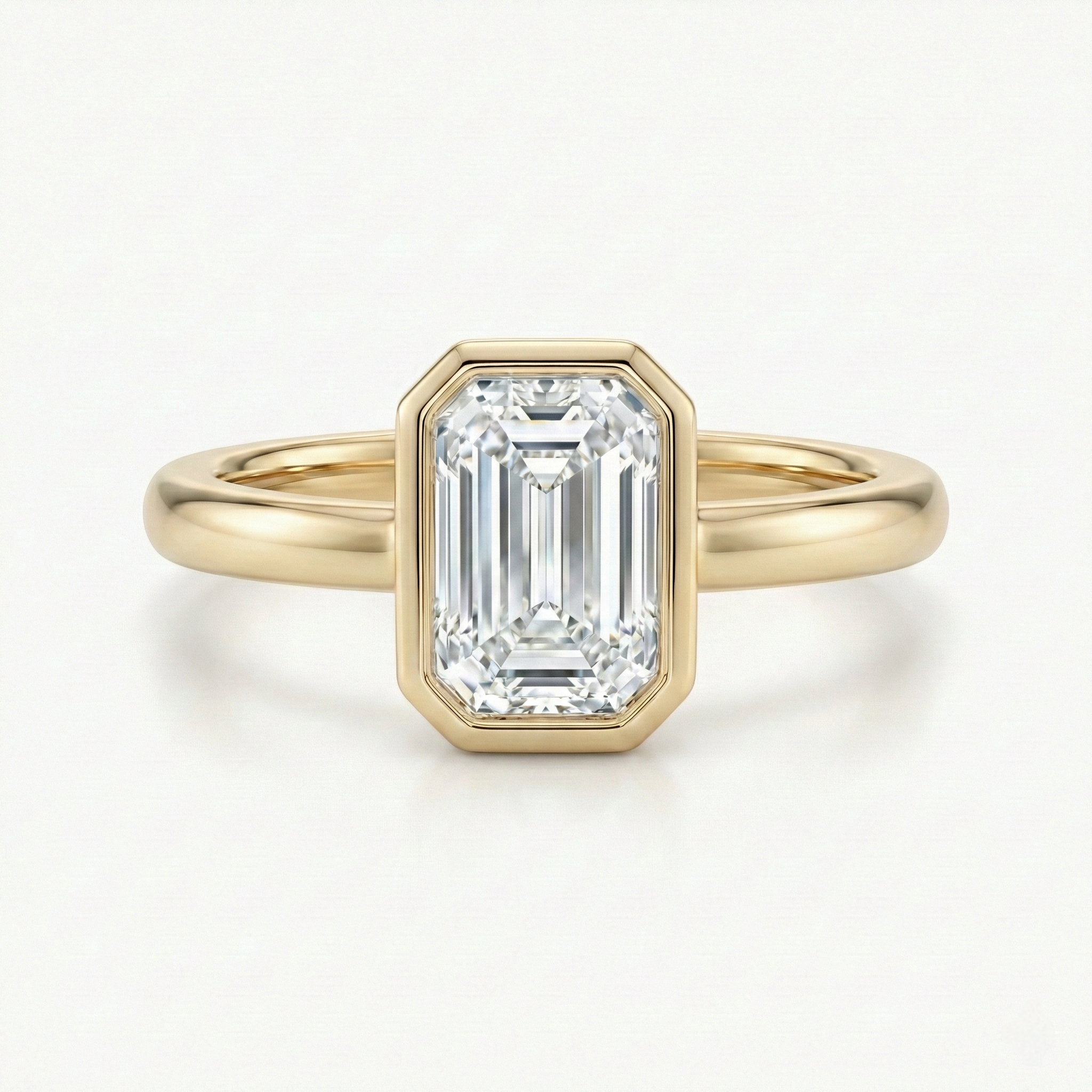 Emerald Cut Bezel Ring