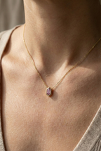Hexagon-Cut Tourmaline Bezel Pendant