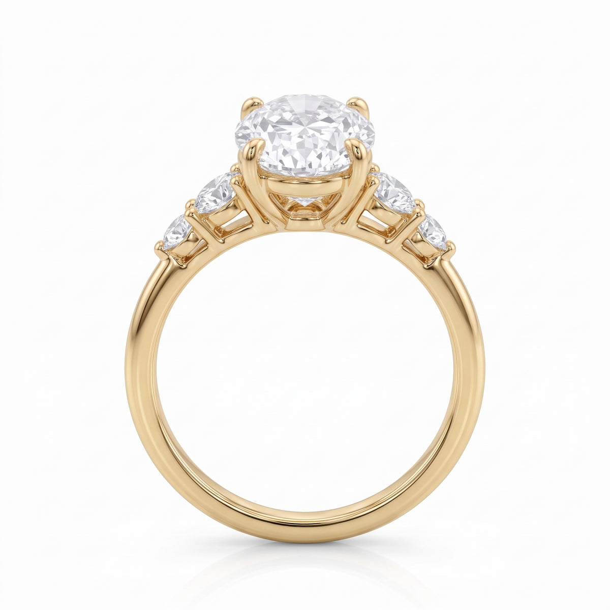 Oval & Graduated Diamonds Ring