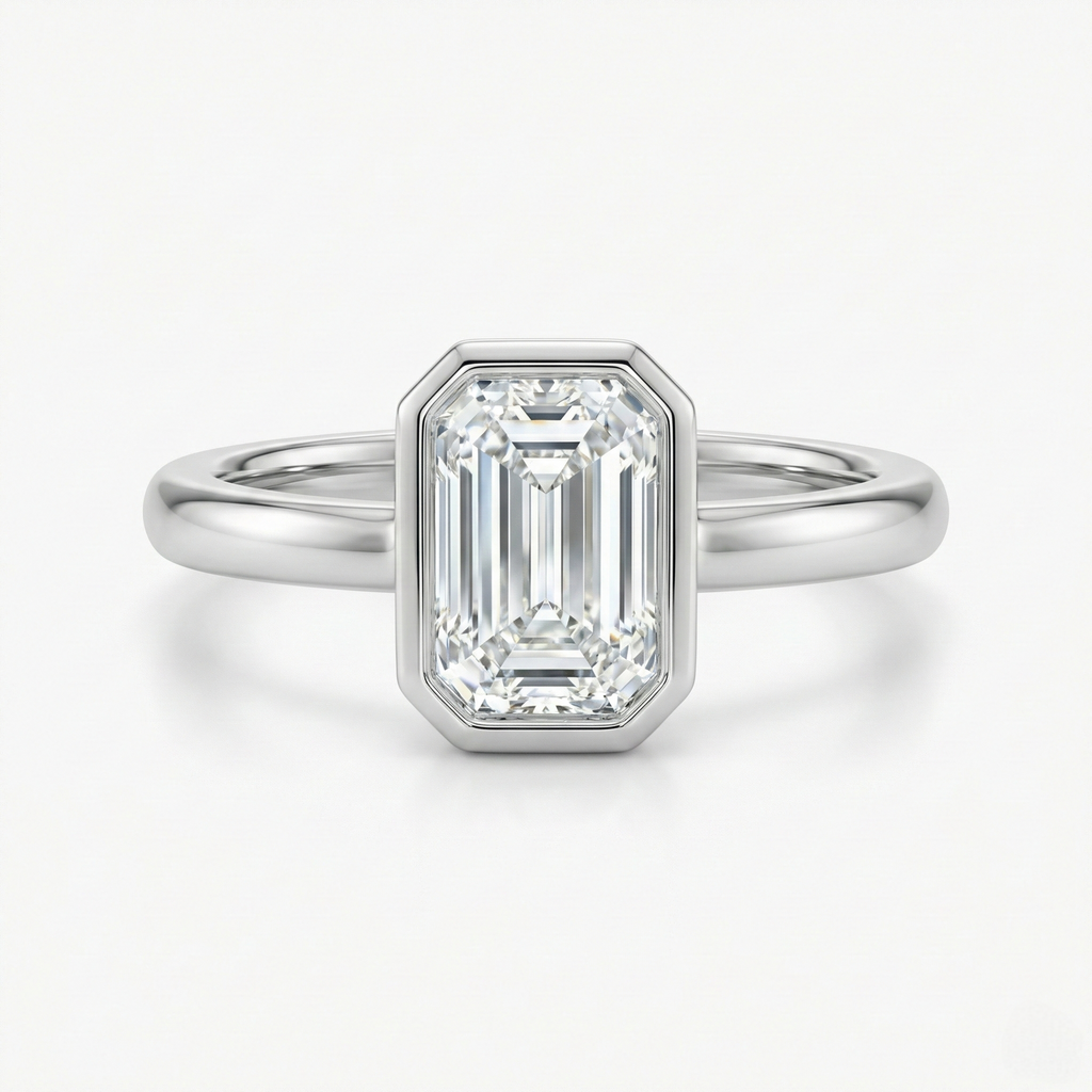 Emerald Cut Bezel Ring