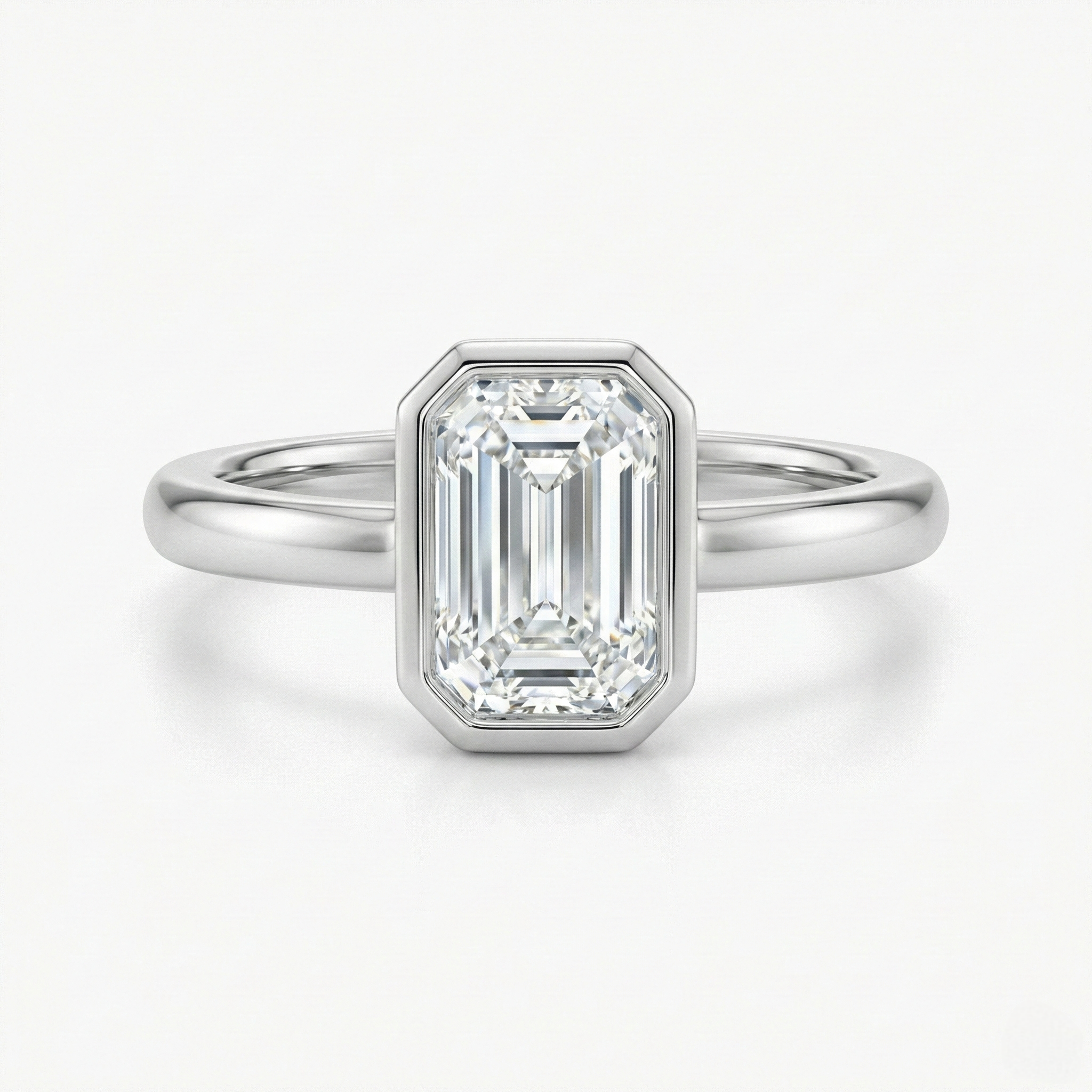 Emerald Cut Bezel Ring