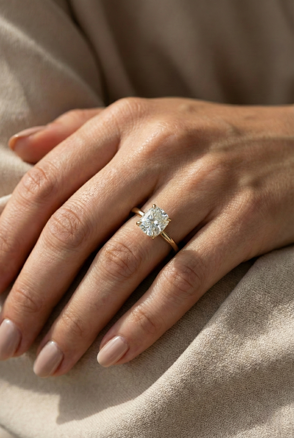Cushion Solitaire Ring
