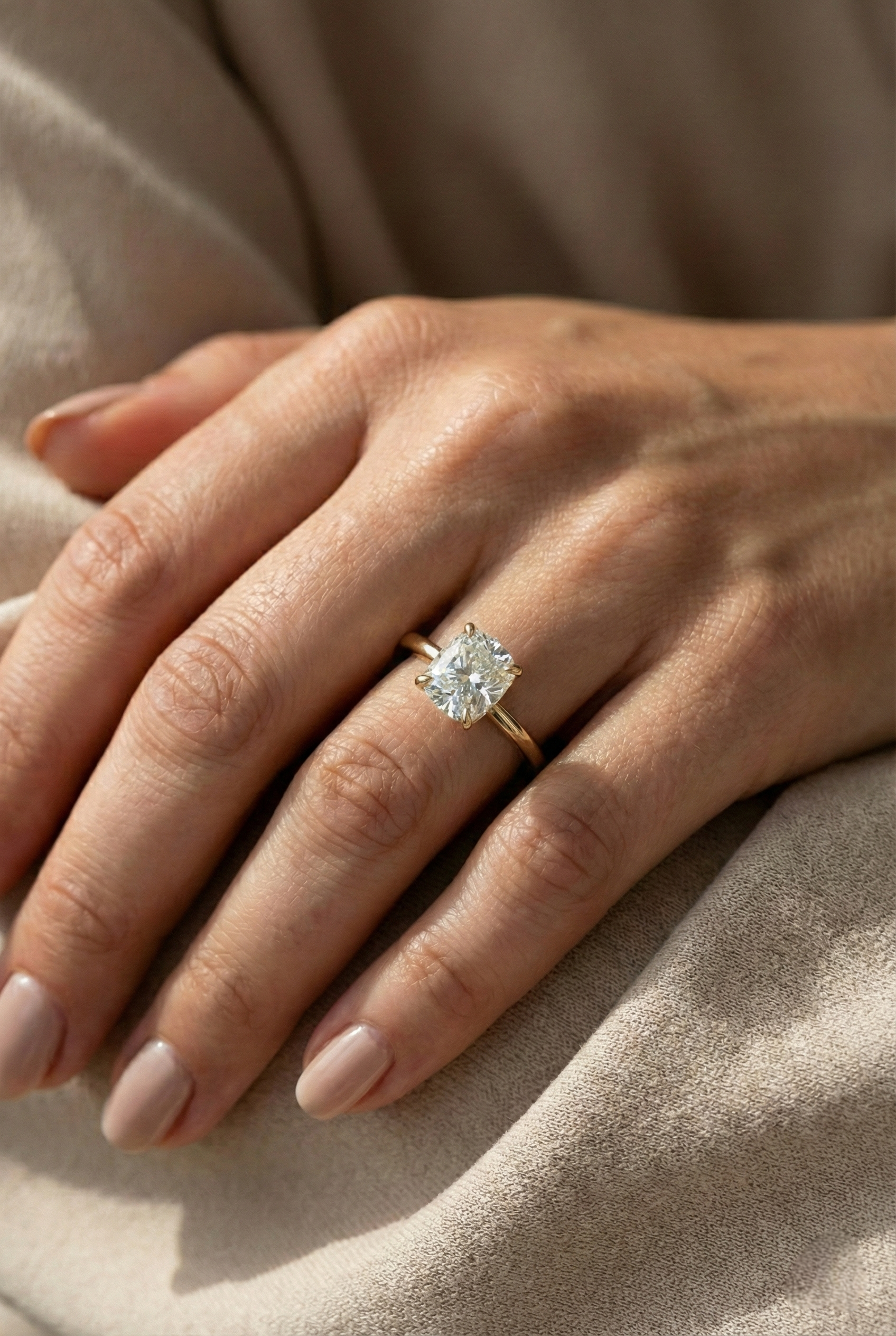 Cushion Solitaire Ring