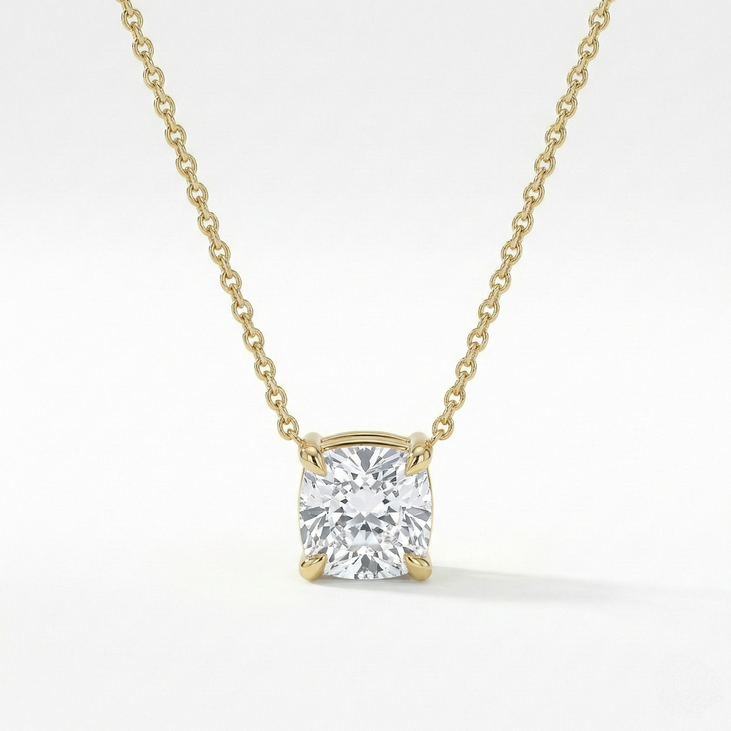 Cushion Solitaire Pendant