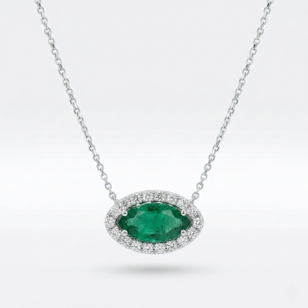 Marquise Emerald Eye Pendant