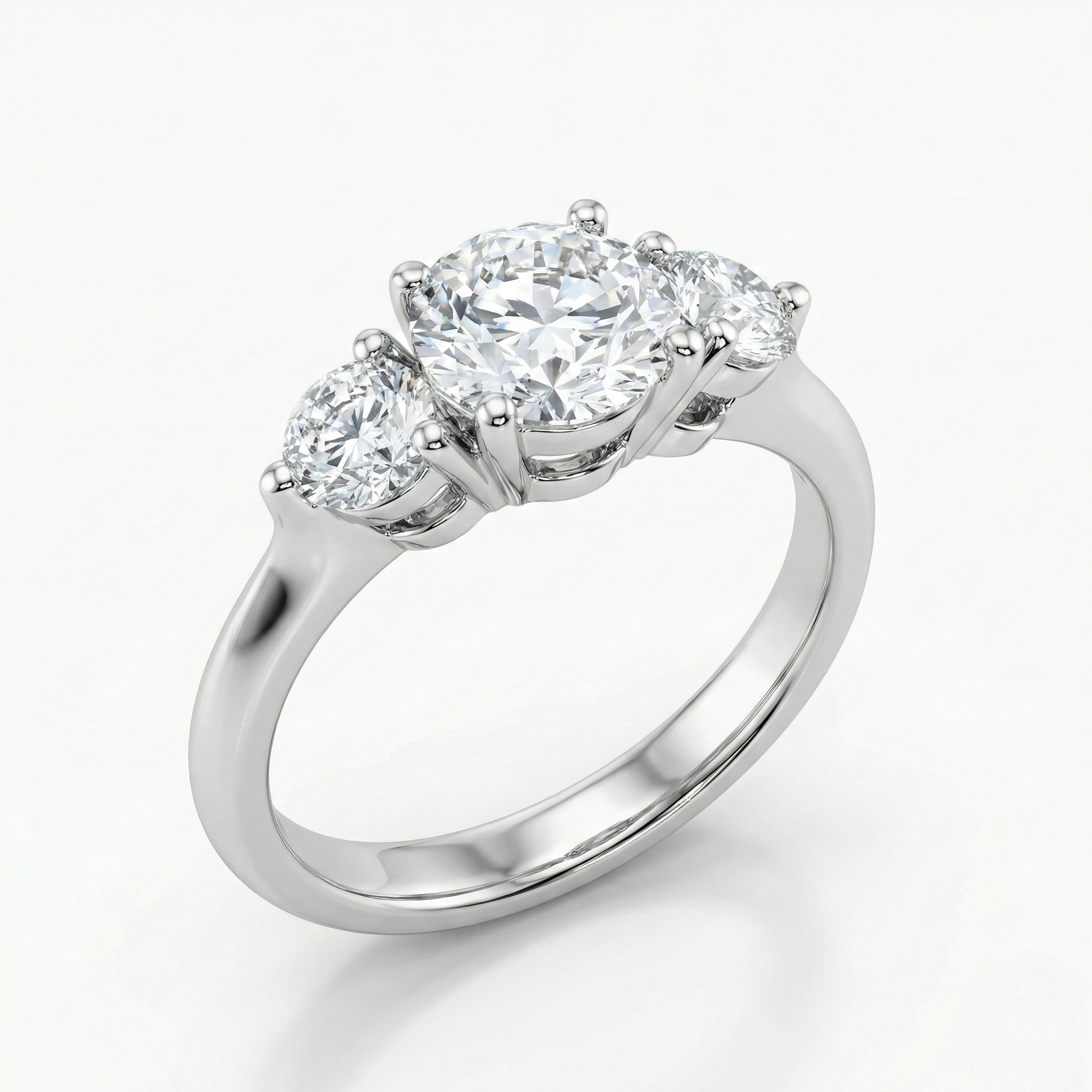 Three Stone Round Diamond Ring