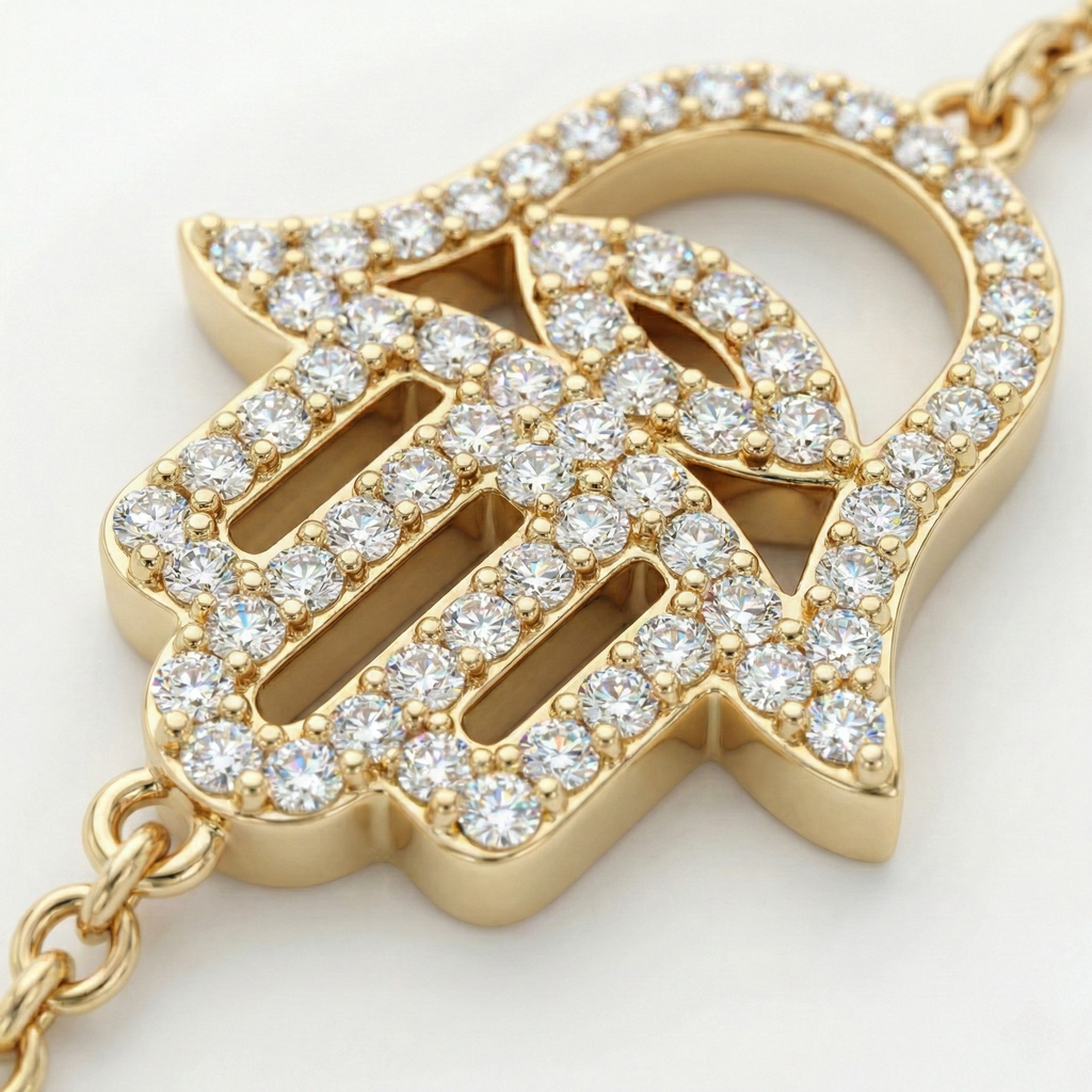 Big Hamsa Diamonds Bracelet